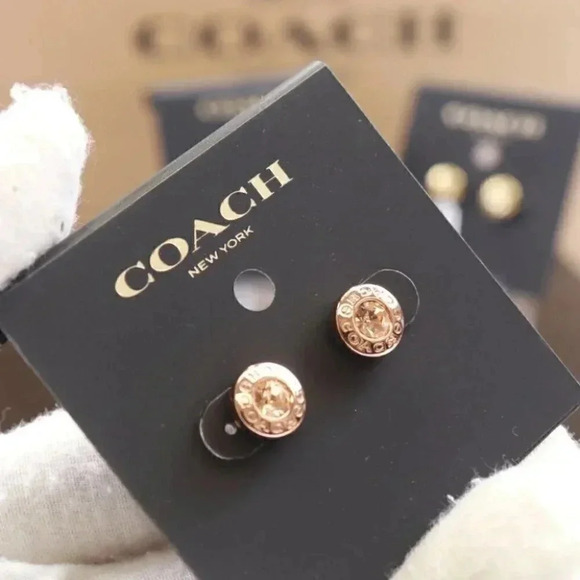 OPEN CIRCLE STONE STRAND EARRINGS (COACH F54516) - Picture 4 of 6